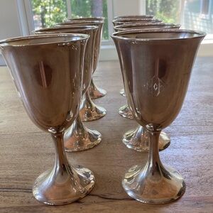 Elegant Silver Goblet Set of 8